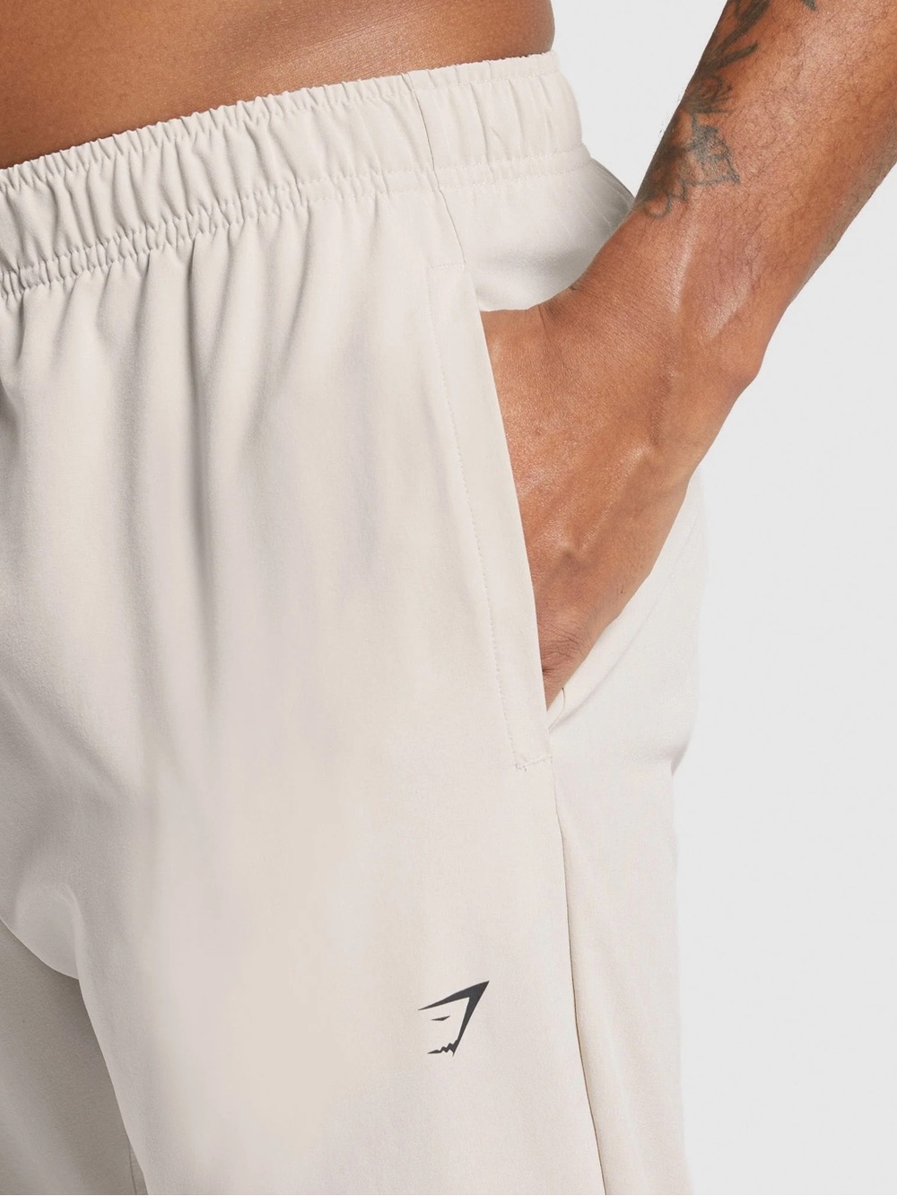 Gymshark Men's Beige Sweatpants & Long Sleeve Top